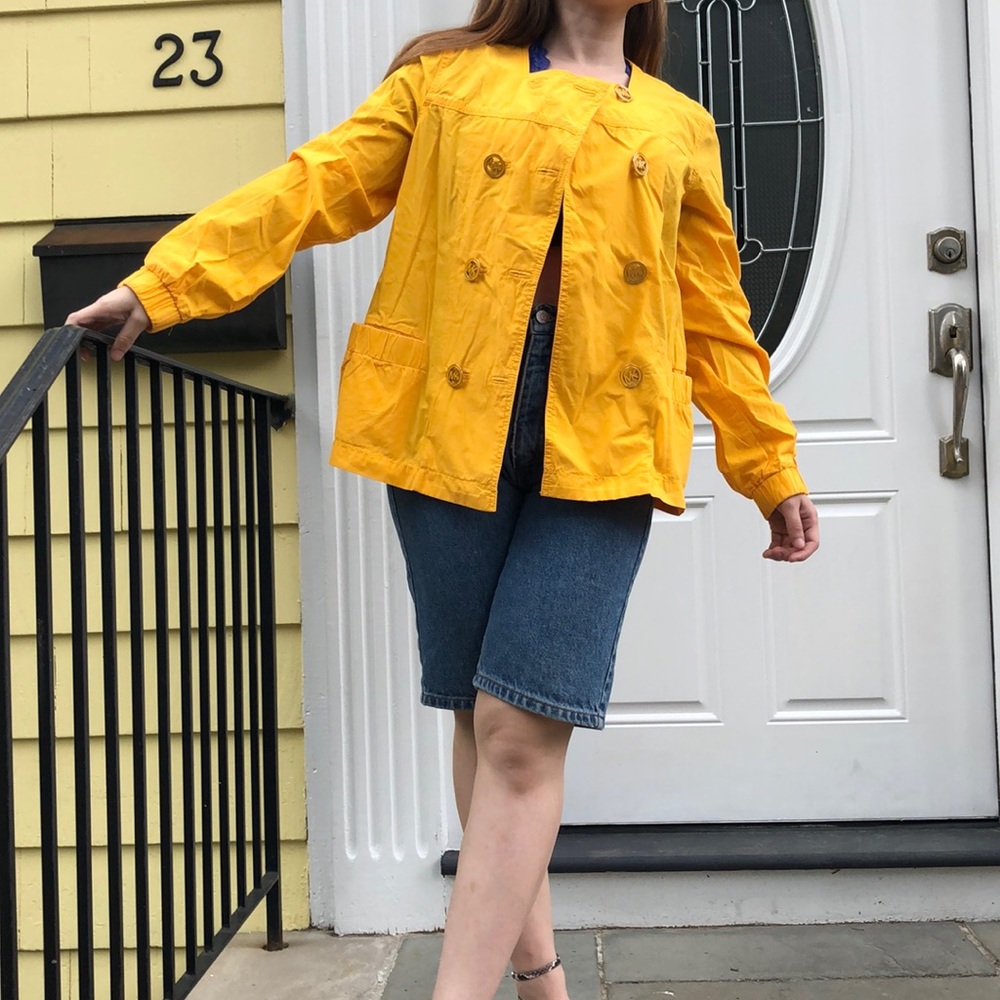 Michael Kors bright yellow double breasted jacket